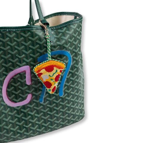 Needlepoint Bag Charm - Pizza Slice