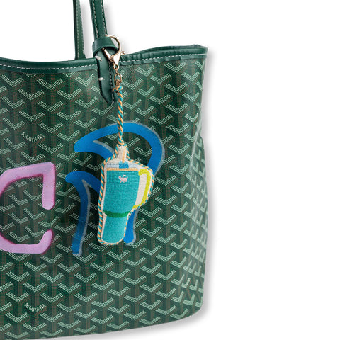 Needlepoint Bag Charm - Tumbler Mug