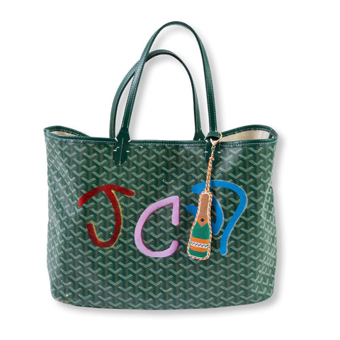 Needlepoint Bag Charm - Champagne Bottle