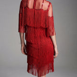 Red Fringe Flapper Dress