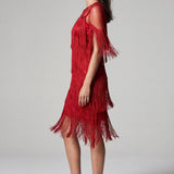 Red Fringe Flapper Dress