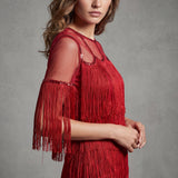 Red Fringe Flapper Dress