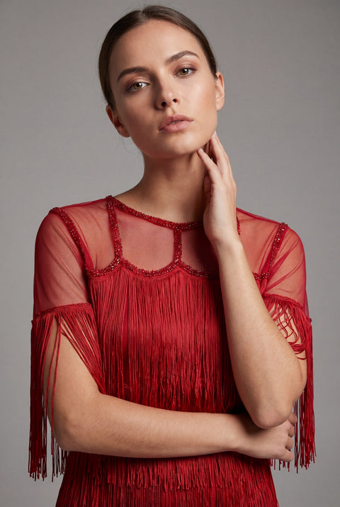 Red Fringe Flapper Dress ModCloth Red Fringe Flapper Dress ModCloth