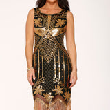 Black & Gold Flapper Dress