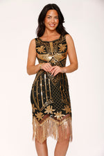 Black & Gold Flapper Dress