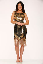 Black & Gold Flapper Dress