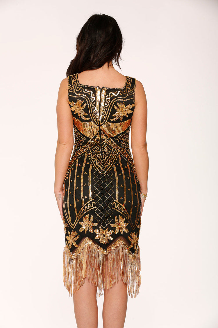 Black & Gold Flapper Dress