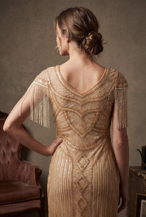 Beige Flapper Dress with Fringe – ModCloth Beige Flapper Dress with Fringe – ModCloth