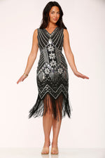 Black Silver Flapper Dress