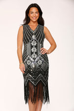 Black Silver Flapper Dress
