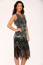 Black Silver Flapper Dress