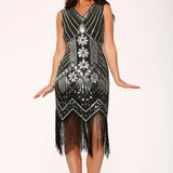 Black Silver Flapper Dress