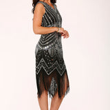 Black Silver Flapper Dress