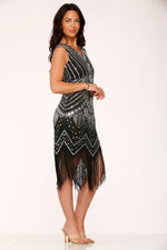 Black Silver Flapper Dress