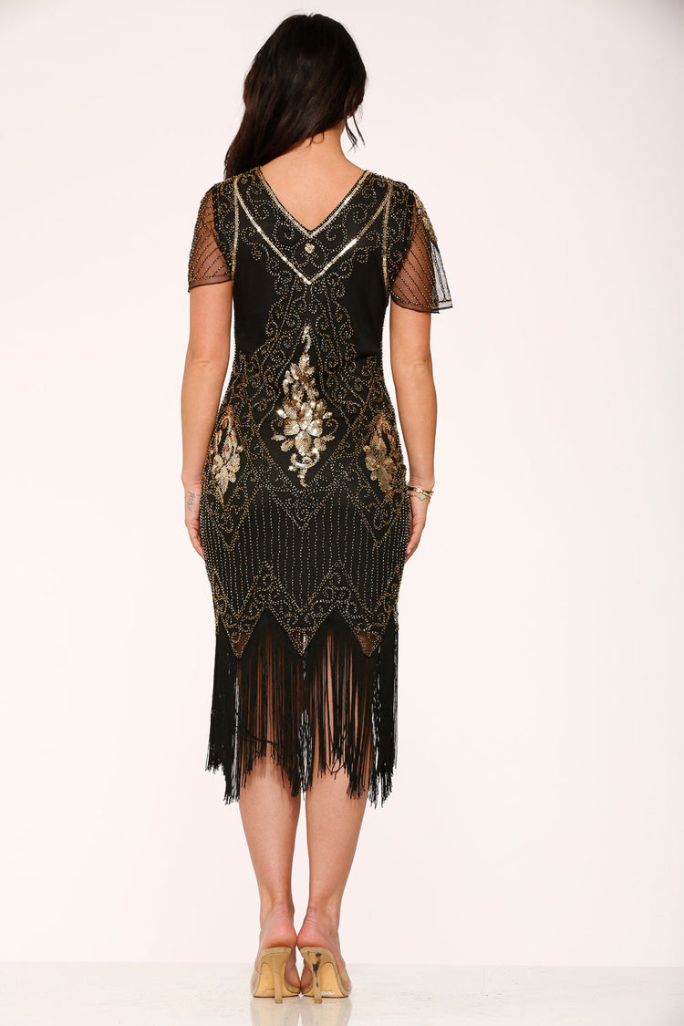 Black & Gold Flapper Dress