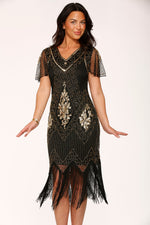 Black & Gold Flapper Dress
