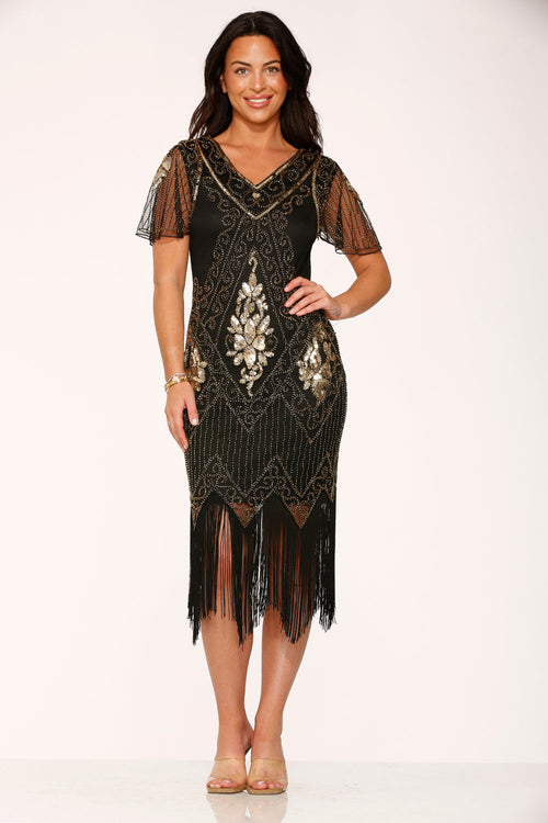 Black & Gold Flapper Dress