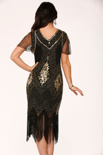 Black & Gold Flapper Dress