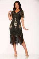 Black & Gold Flapper Dress