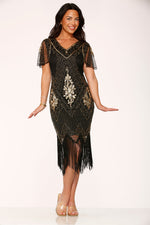 Black & Gold Flapper Dress