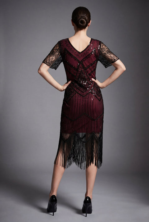 burgundy flapper dress Burgundy Flapper Art Deco Dress ModCloth