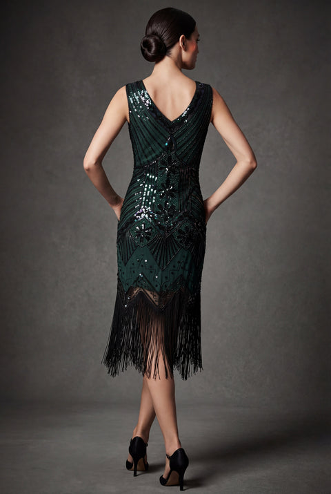 Emerald Art Deco Flapper Dress