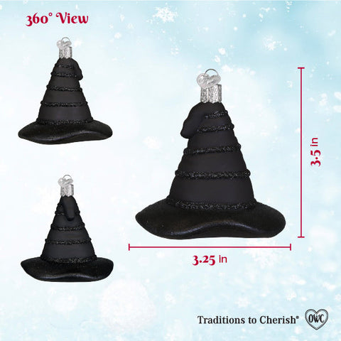 The Green Witch's Black Hat Ornament