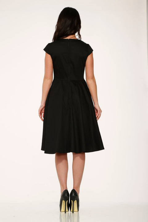 Black & White Collar Swing Dress