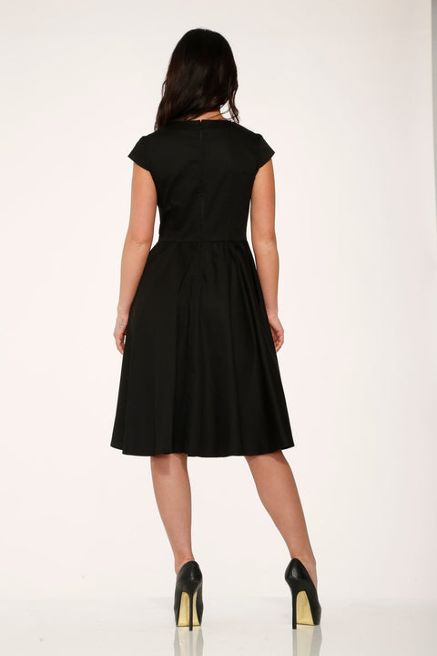 Black & White Collar Swing Dress