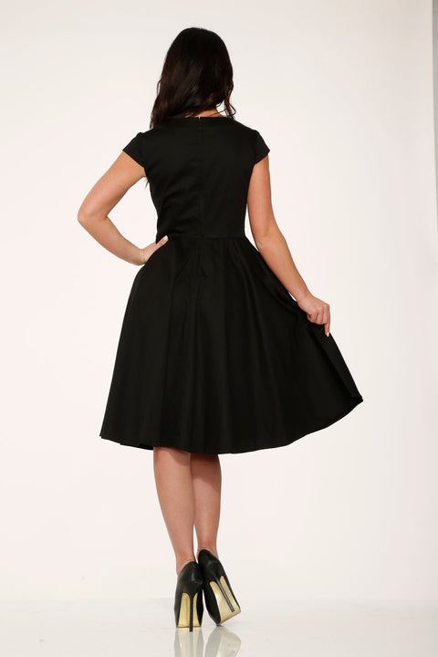 Black & White Collar Swing Dress