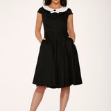 Black & White Collar Swing Dress