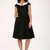 Black & White Collar Swing Dress