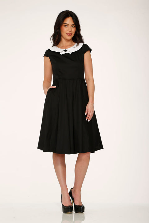 Black & White Collar Swing Dress