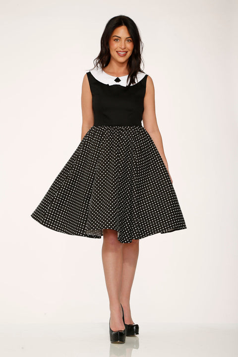 Black with Pin Stripe Detail Swing Dress 10