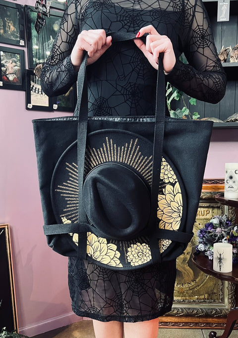 Brimmed Hat Bag - Large Heavy Duty Tote with Straps to Carry Your Favorite Hat!