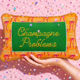 Needlepoint Pillow - Champagne Problems