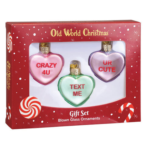 Conversation Hearts Ornaments Set