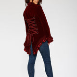 Burgundy Gloria Velvet Tailed Jacket