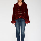 Burgundy Gloria Velvet Tailed Jacket