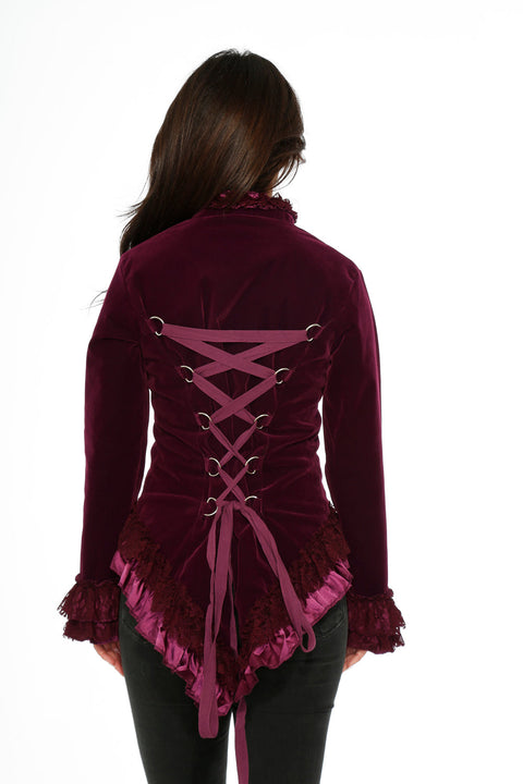Purple Gloria Velvet Tailed Jacket