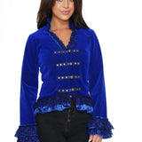 Blue Velvet Gloria Tailed Jacket