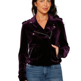 Purple Velvet Moto Jacket