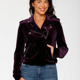 Purple Velvet Moto Jacket