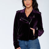 Purple Velvet Moto Jacket