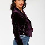 Purple Velvet Moto Jacket