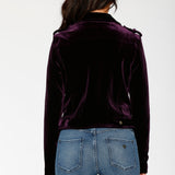 Purple Velvet Moto Jacket