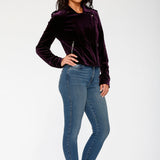 Purple Velvet Moto Jacket