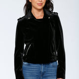 Black Velvet Moto Jacket