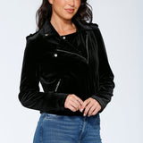Black Velvet Moto Jacket