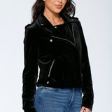 Black Velvet Moto Jacket